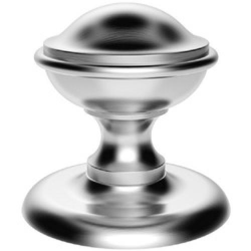 DOOR KNOB ROUND CENTRE SATIN   CHROME M60SC