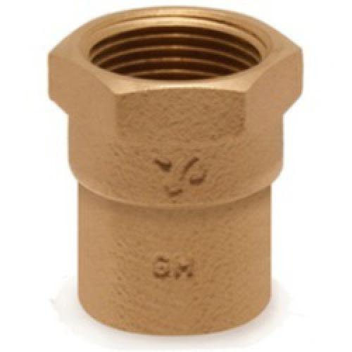 COPPER STRAIGHT F/M CONNECTOR  42MM X 1.1/2 YP2 SOLDER RING