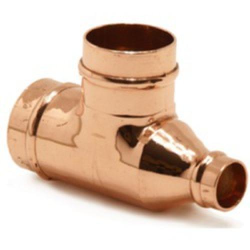 COPPER TEE REDUCED END 22MM     X 15 YP26 SOLDER RING