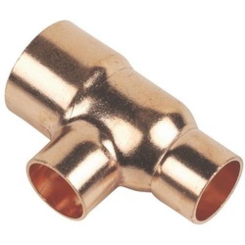 COPPER REDUCING TEE 28MM X 22  X 22 ENDFEED