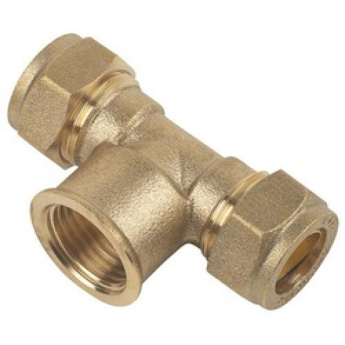 TEE WITH FEMALE IRON BRANCH    15MM X 1/2" COMPRESSION
