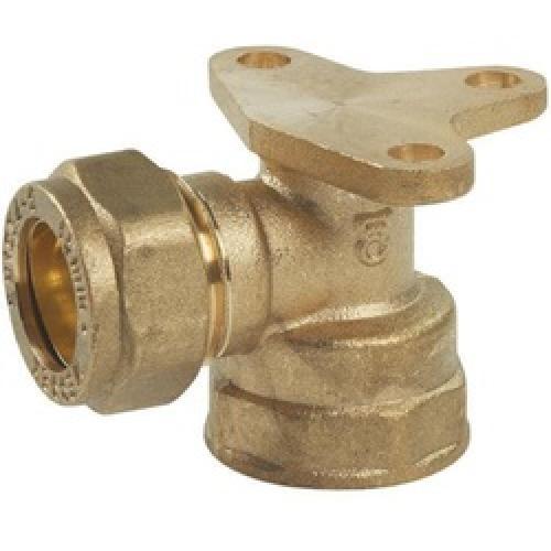 BACK PLATE ELBOW 15MM X 1/2"   COMPRESSION