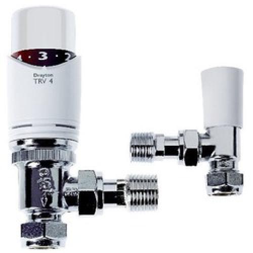 THERMOSTATIC RADIATOR VALVE &  L/SHLD WHITE TOP TRV4 DRAYTON