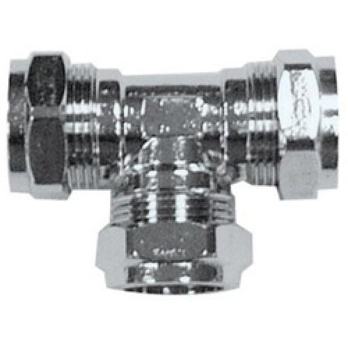 EQUAL TEE 22MM                 CHROME COMPRESSION