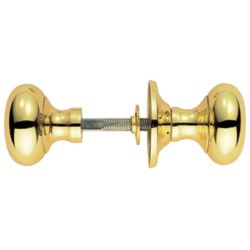 DOOR KNOB SET VICTORIAN RIM    MUSHROOM 64MM BRASS M35RB