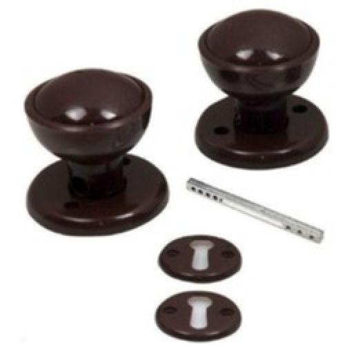 DOOR KNOB BROWN PLASTIC        RIMLOCK