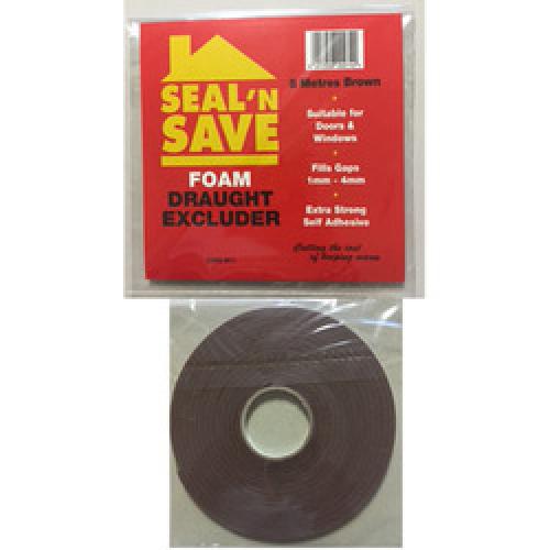 DRAUGHT EXCLUDER FOAM BROWN    5 METRE 458557