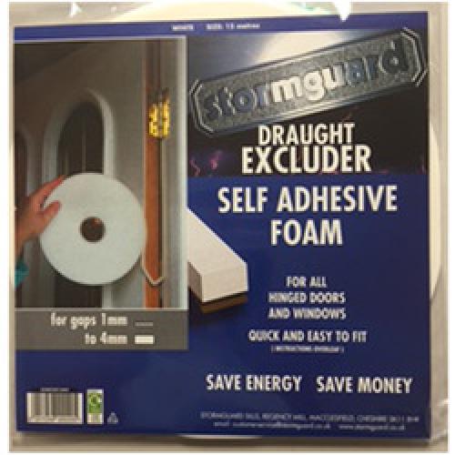 DRAUGHT EXCLUDER FOAM WHITE    15 METRE MR COSY