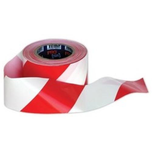 TAPE HAZARD WARNING RED WHITE  72MM X 500M BTR