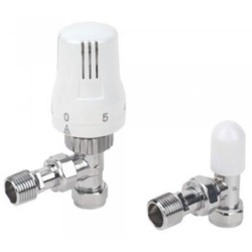 TRV & LOCKSHIELD TWIN PACK     RADIATOR VALVES PRO CHRM/WHT