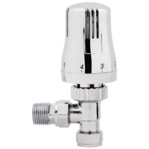 THERMOSTATIC RADIATOR VALVE    ANGLE CHROME 8/10/15MM 1/2 PRO