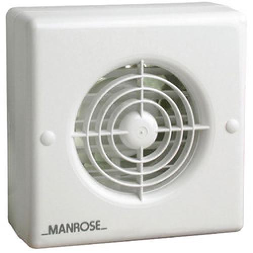 MANROSE WALL EXTRACTOR FAN 6"  WITH INT SHUTTERS & PULL CORD