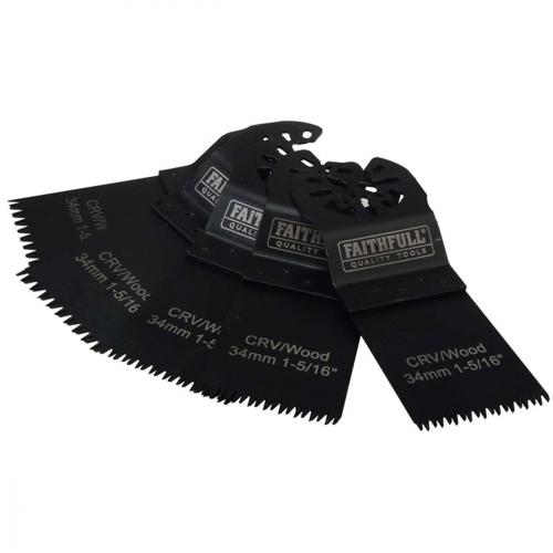 5PC MULTI TOOL BLADE KIT       34MM WOOD FAITHFULL