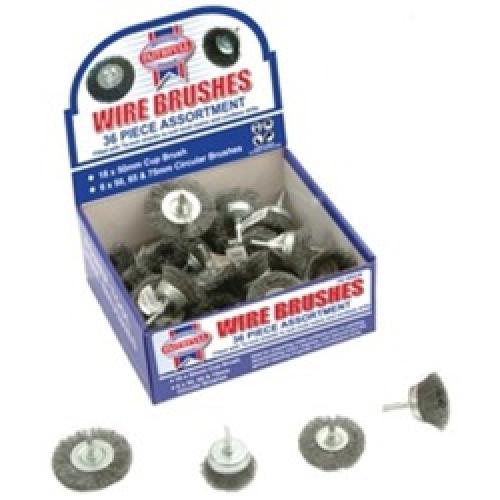WIRE BRUSH ASSORTMENT          1/4" SHANK FAIWBA36 FAITHFULL