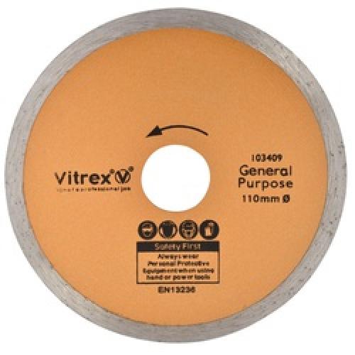 DIAMOND TILE BLADE 100MM       22/16MM BORE 103409 VITREX