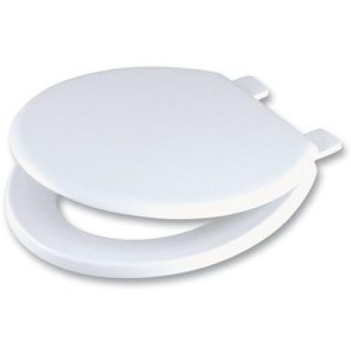 TOILET SEAT WHITE PLASTIC      HINGES CELMAC EMERALD
