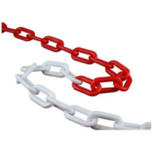 PLASTIC CHAIN RED & WHITE 6MM  X 47MM. 480MM PC-02 (METRE)