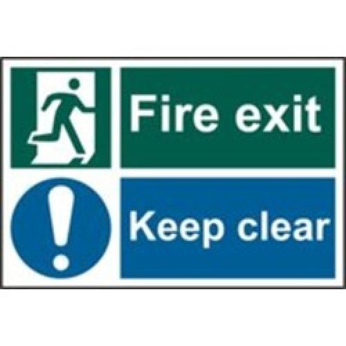 SIGN FIRE EXIT KEEP CLEAR      200 X 300MM