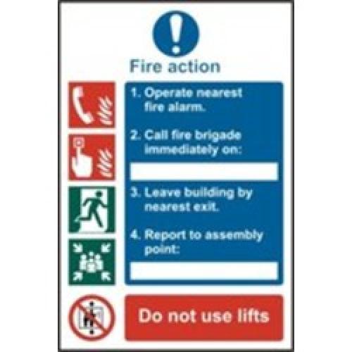 SIGN FIRE ACTION PROCEDURE     200 X 300MM