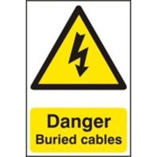 SIGN DANGER BURIED CABLES      200 X 300MM
