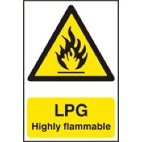 SIGN LPG HIGHLY FLAMMABLE      200 X 300MM