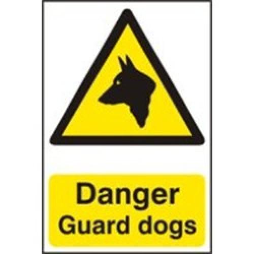 SIGN DANGER GUARD DOGS         200 X 300MM