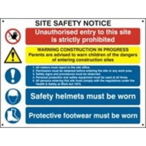 SIGN SITE SAFETY COMPOSITE     800 X 600MM