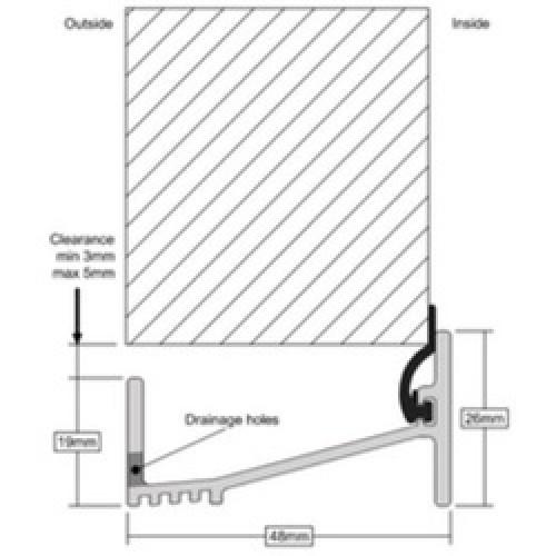 DOOR SILL GOLD OUTWARD         OPENING 1524MM (5'0")