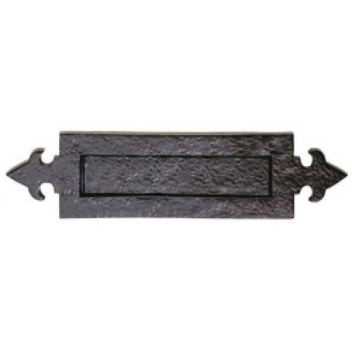LETTER PLATE ANTIQUE BLACK     FLEUR DE LYS 355 X 90MM LF5525