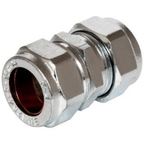 STRAIGHT COUPLING              15MM CHROME COMPRESSION