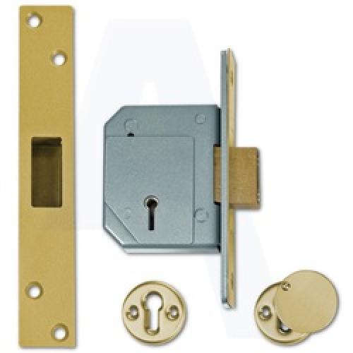 MORTICE DEADLOCK 5 LEVER BRASS 3G114/67 UNION VISI
