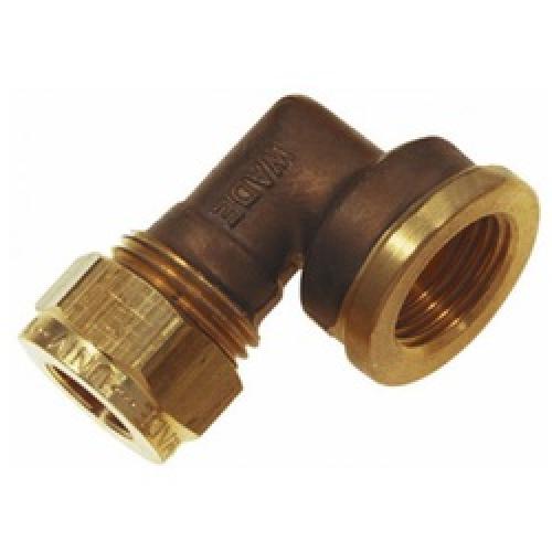 COPPER TO FEMALE IRON ELBOW    3/8 X 3/8 1988 WADE