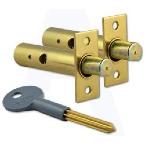SECURITY DOOR BOLT BRASS PACK  OF 2 MORTICE P-2PM-444-PB YALE