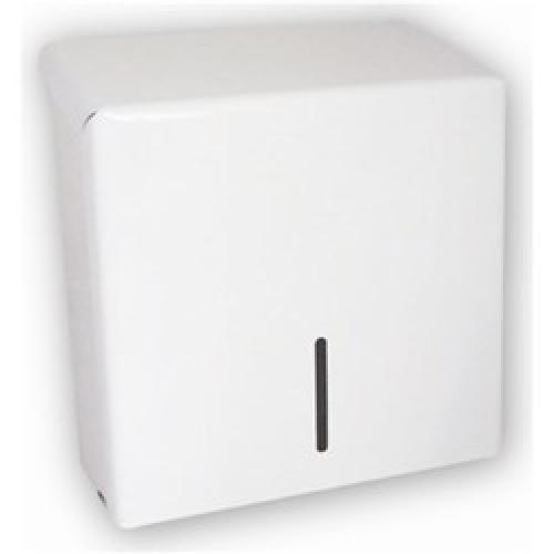 TOWEL DISPENSER PLASTIC WHITE  FOR GREEN FOLDED HAND TOWELS