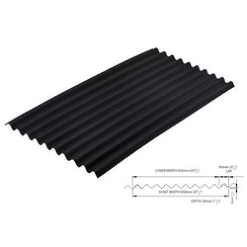 ONDULINE SHEET BLACK 950MM X   2M ARIEL
