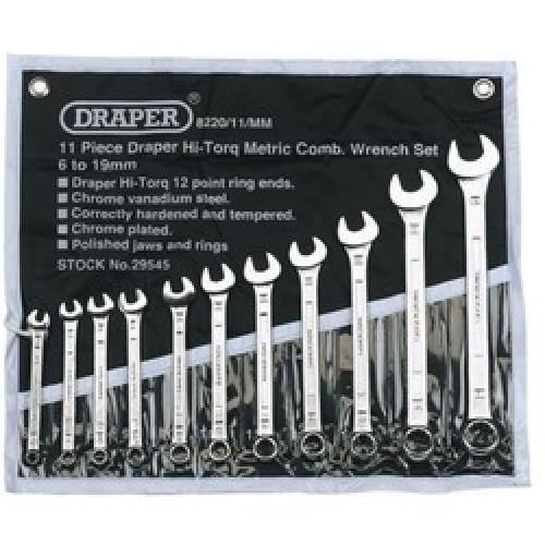 COMBINATION SPANNER SET 11     PIECE 6-19MM 29545 DRAPER