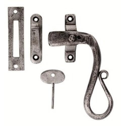 CASEMENT FASTENER LOCKING SHEP CROOK PEWTER EFFECT PE1006LH