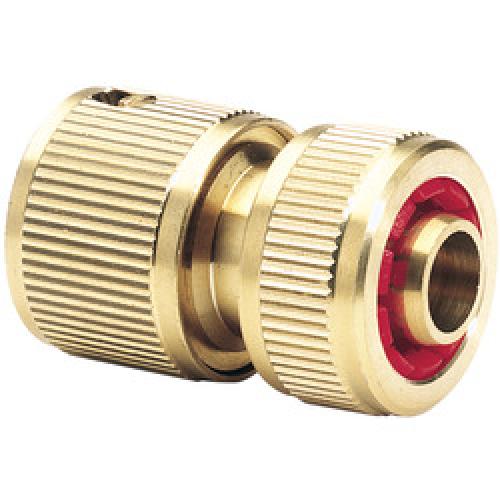 HOSE CONNECTOR 1/2 BRASS WITH  WATER STOP GWB3 36202 DRAPER