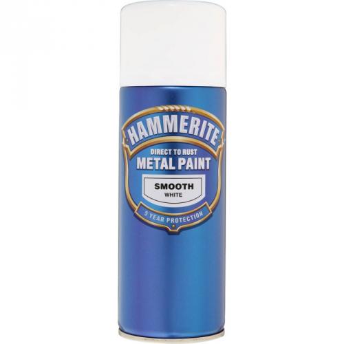 SMOOTH ENAMEL AEROSOL WHITE    400 ML HAMMERITE