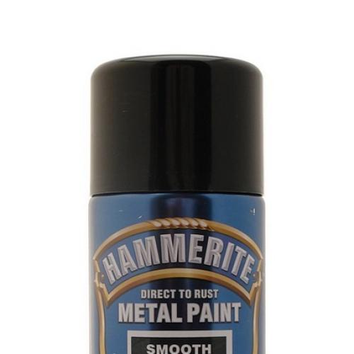 SMOOTH ENAMEL AEROSOL BLACK    400 ML HAMMERITE