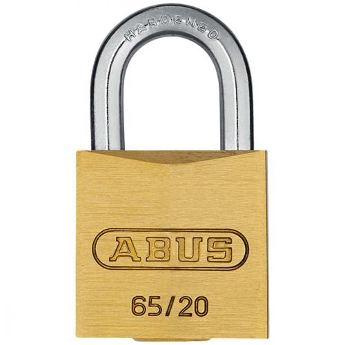 PADLOCK BRASS 20MM DOUBLE      BOLTED 65C ABUS
