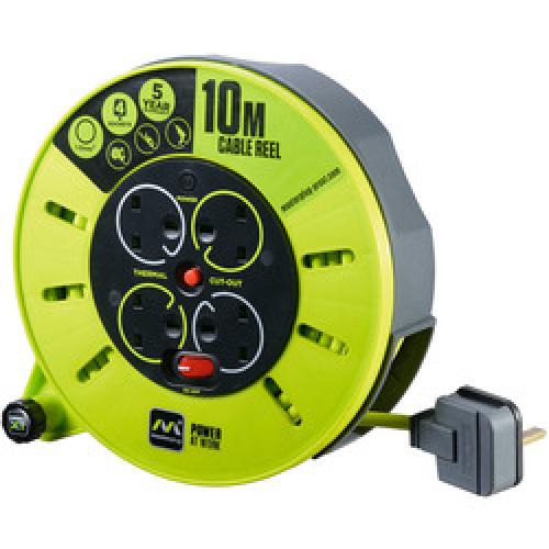 CABLE REEL CASSETTE 10M 10A    240V 4 SOCKET CMU1013SL-PX