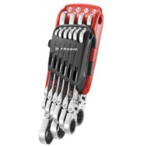 HINGED RATCHET COMB SPANNER    SET 10 PIECE 467BF.JP10 FACOM