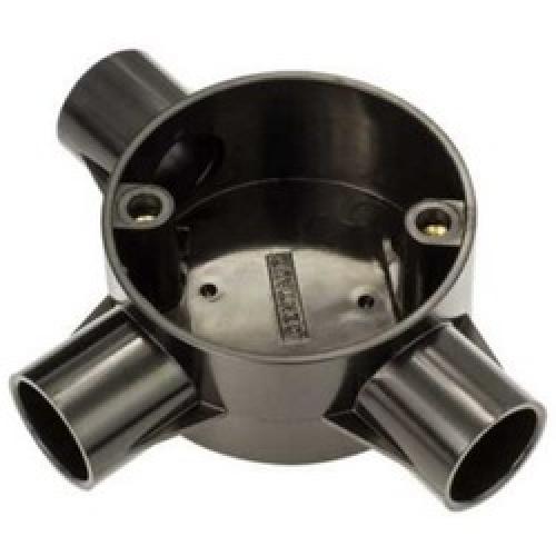 20MM PVC CONDUIT TEE BOX BLACK