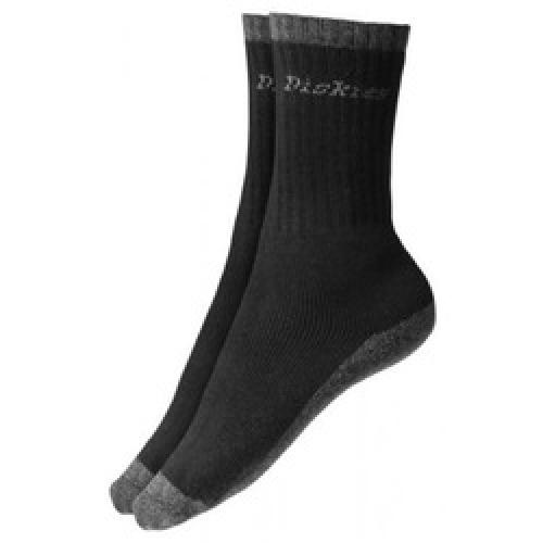WORK SOCKS PACK OF 2 THERMAL   BLACK DCK-00011 DICKIE