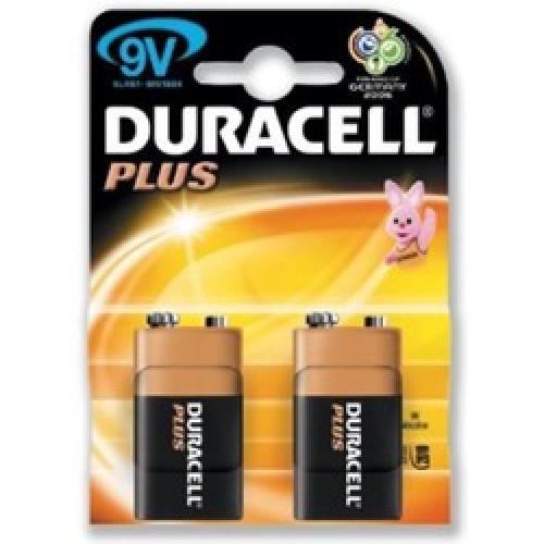 BATTERY 9V MN1604  DURACELL    PLUS POWER PACK OF 2