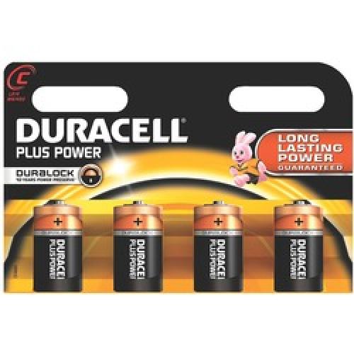 BATTERY C MN1400 DURACELL      POWER PLUS PACK OF 4