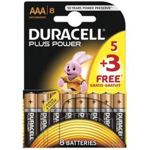 BATTERY AAA MN2400 DURACELL    POWER PLUS PACK OF 8
