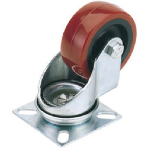 CASTOR POLYURETHANE SWIVEL     PLATE 100MM 65518 DRAPER