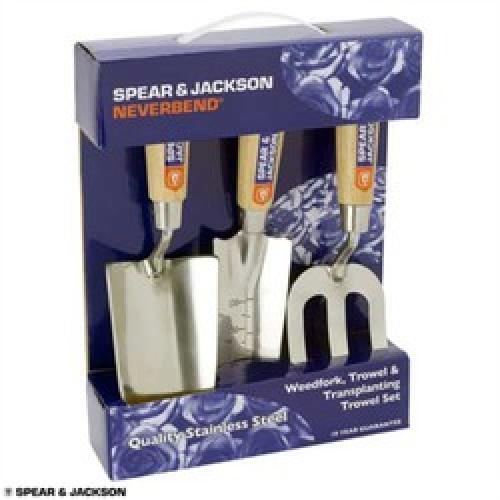 STAINLESS GARDEN TROWEL SET    NEVERBEND